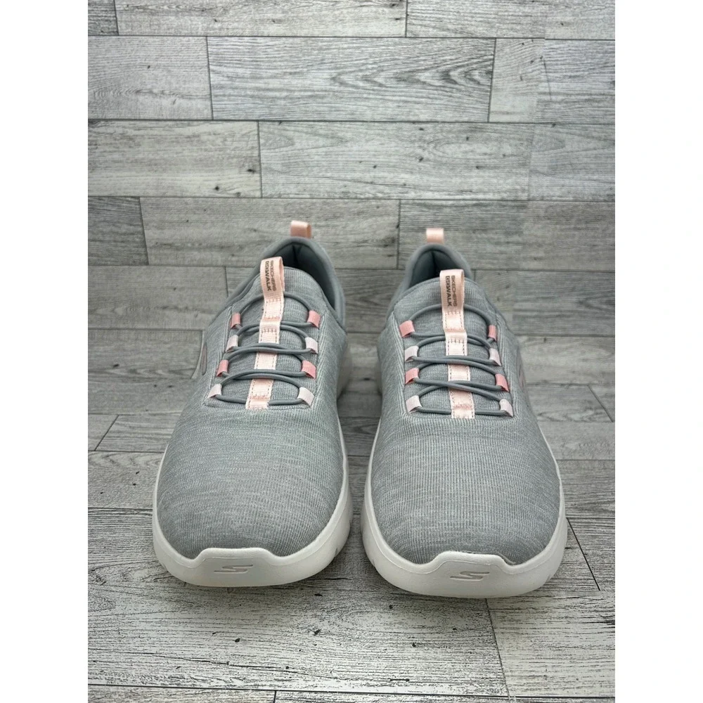 Skechers GoWalk 6 Women Size‎ 10 Grey Pink Slip On Walking Shoes 124956 GYPK